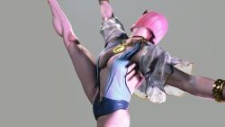 3d artist_request athletic athletic_female big_breasts blue_eyes bob_cut breasts busty cleavage female female_focus female_only hourglass_figure manon_legrand pink_hair pinup pinup_pose short_hair street_fighter swimsuit tagme wide_hips