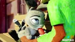 animated anthro blowjob fox furry judy_hopps male/female nick_wilde rabbit tagme video