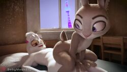 anal animated anthro furry judy_hopps male/female rabbit tagme video