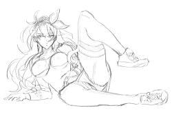 aubrey_(omori) blondemaiden omori partially_clothed sketch tagme