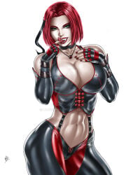 1girls big_breasts bloodrayne breasts cleavage female female_only huge_breasts lanio_sena rayne red_hair solo