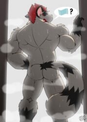 1boy anthro ass furry male muscular nude resondog tagme