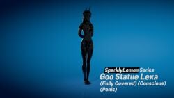 1girl 1girls alternate_version_at_source alternate_version_available blender encasement fortnite fortnite:_battle_royale futanari goo_transformation lexa_(fortnite) meta princess_lexa_(fortnite) self_upload sparklylemon statue_transformation statuefication twitter_username
