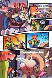 1boy 1girls accidental_exposure ass blush bottomless female judy_hopps male nick_wilde pussy robablo tagme zootopia