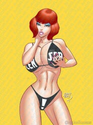 1girls april_o'neil big_breasts bikini breasts cleavage female female_only huge_breasts lucas_ackerman red_hair solo teenage_mutant_ninja_turtles
