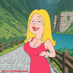 american_dad big_breasts bigtits cleavage cleavage_cutout francine_smith voluptuous_female