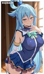 1girls ai_generated aqua_(konosuba) big_breasts konosuba nipples