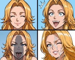 ai_generated cum face_close-up naughty_face penis_shadow rangiku_matsumoto