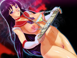 arion_canvas bishoujo_senshi_sailor_moon bondage breasts censored chains female long_hair nipple_piercing nipple_tray nipples nose_piercing piercing pussy rei_hino sailor_mars small_breasts