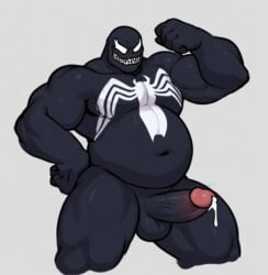 anthro ass ass_focus big black body buttocks cat cum dick erection feline furry gay gay_male gay_sex glistening huge hyper large male male_only muscular penis precum rule34 solo sweat sweaty venom venom_(marvel)