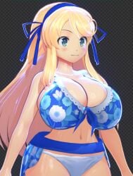 3d :3 arms_at_sides curvy gigantic_breasts hyper_breasts katsuragi_(senran_kagura) luminaryofages model round_breasts senran_kagura swimsuit
