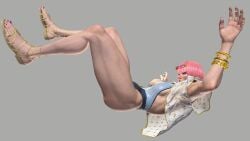 3d artist_request athletic athletic_female big_breasts blue_eyes bob_cut breasts busty cleavage female female_focus female_only hourglass_figure manon_legrand pink_hair pinup pinup_pose short_hair street_fighter swimsuit tagme wide_hips