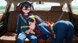 1boy 1girls ai_generated animated ass black_hair blowjob brother_and_sister car_sex carmine_(pokemon) climax closed_eyes cum_in_mouth family family_sex female game_freak incest jumpsuit kieran_(pokemon) long_hair moaning motion_lines multicolored_hair ndsilver059 nintendo oral oral_penetration oral_sex penis pokemon pokemon_sv road_head sex slurping small_penis straight straight_sex tagme video watermark