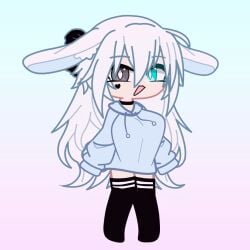 breasts bunny_ears bunny_tail gacha gacha_club gacha_life haru_(lewd_haru) white_hair