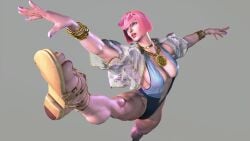 3d artist_request athletic athletic_female big_breasts blue_eyes bob_cut breasts busty cleavage female female_focus female_only hourglass_figure manon_legrand pink_hair pinup pinup_pose short_hair street_fighter swimsuit tagme wide_hips