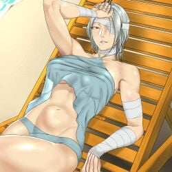 2d a.k.i. asian asian_female athletic athletic_female busty female female_focus female_only hourglass_figure masakado_eeeee pale-skinned_female pale_skin pinup pinup_pose red_eyes silver_hair street_fighter tagme wide_hips