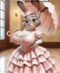 ai_generated big_breasts bimbo breasts bunny bunny_ears bunny_girl cleavage cleavage_cutout disney female furry giant_breasts gigantic_breasts hyper_breasts judy_hopps large_breasts lingerie matriksai princess princess_dress rabbit seductive victorian_dress victorian_era wedding_dress wedding_veil zootopia zootopia_2
