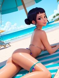 3d ai_generated artist bikini kpop_demon_hunters micro_bikini naostudio patreon pussy small_breasts venus_bikini zoey zoey_(kpop_demon_hunters)