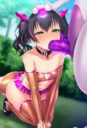 ai_generated chastity_cage collar eevee fellatio femboy mewtwo original_character pokemon