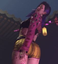 1girls 3d_render ass ass_focus asscheeks bubble_ass bubble_butt butt_focus buttcheeks dbd dead_by_daylight dirty fat_ass female_only mina_(dead_by_daylight) pink_nail_polish pink_nails render solo_female