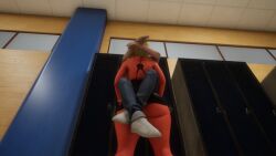 1boy 1girls 3d age_difference carrying kissing milf older_female teenager