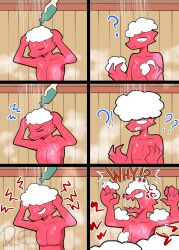 1boy angry anthro bluebirdoasis comic kobald male nude shower soap_bubbles tagme