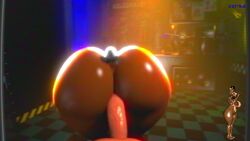 1boy 1boy1girl 1girl1boy 1girls 3d 3d_animation animated big_ass big_butt big_penis brown_body brown_skin chair face_down_ass_up five_nights_at_freddy's freddy_(fnaf) mishuyuu_(modeler) object_in_ass pov riding rule_63 sarma sound tagme video