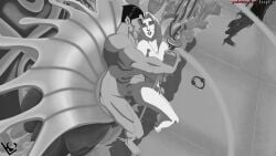 fantastic_four:_world's_greatest_heroes loopguy marvel marvel_comics monochrome naked namor sue_storm throne