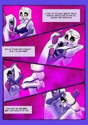 big_breasts charlie_morningstar_(hazbin_hotel) comic comic_page dialogue evil_raccoon hazbin_hotel lesbian lesbian_kiss lesbian_sex licking_breast medium_breasts vaggie_(hazbin_hotel) vivienne_medrano vivziepop