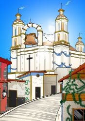 2026 absurd_res bell blue_sky building church comic confetti flag hi_res holy_cross sega sky sonic_the_hedgehog_(series) streamers tinydevilhorns wedding zero_pictured