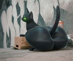 3d 3d_animation anal_sex animated ass big_ass black_fur dildo fat_ass_feral feline feral feral_only huge_ass hyper_ass sound tagme video
