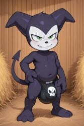 ai_generated big_bulge digimon impmon small_but_hung solo_male yaoi