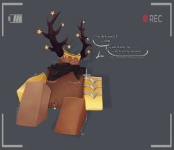 after_sex antlers_through_headwear blocky_body creampie cum cuntboy leaking_cum nervous oc presenting presenting_pussy recording roblox_avatar roblox_oc robloxian solo solo_focus spread_legs trans_man_(lore)