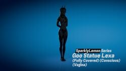 1girl 1girls alternate_version_at_source alternate_version_available blender encasement fortnite fortnite:_battle_royale goo_transformation lexa_(fortnite) meta princess_lexa_(fortnite) self_upload sparklylemon statue_transformation statuefication twitter_username