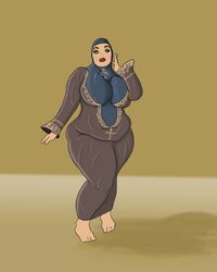 arabian arabian_clothes bbw belly big_belly big_breasts big_lips breasts eyebrows eyelashes female hijab lipstick male milf mother penis thick thick_penis thick_thighs thighs voluptuous