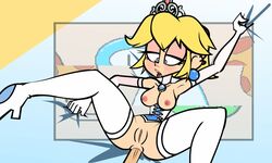 anal anal_penetration anal_sex animated blonde corset elbow_gloves faceless_male high_heel_boots mario_(series) nintendo norehana_art piercings princess_peach pussy super_mario_bros._3 super_mario_odyssey tagme thigh_boots wedding_peach_(super_mario_odyssey)