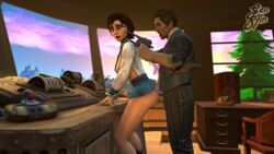 1boy 1futa 3d age_difference bioshock bioshock_infinite booker_dewitt daughter elizabeth_comstock father father_and_daughter forced futanari futasub geo_sfm gun gunpoint handcuffs incest ineffective_clothing ineffective_skirt male male_on_futa maledom mostly_nude nude nude_futanari open_shirt parent parent_and_child penis_under_skirt rape source_filmmaker