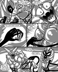 cofagrigus comic dragmon english_text haunter hi_res male monochrome nintendo pokémon_(species) pokemon text transformation video_games