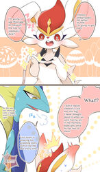 2021 3_fingers ?! absurd_res anthro anthro_on_anthro blowing blue_body blush cinderace detailed_background dialogue duo ear_blush english_text explicit_text female female_cinderace female_pokemon fingers fur furry_only genitals hi_res inteleon lagomorph male male/female male_pokemon male_pokemon/female_pokemon mammal measuring measuring_penis measuring_tape nintendo one_ear_up open_mouth penis pokémon_(species) pokemon pokemon_(species) pokemon_ss profanity prrrrrrmine red_eyes scalie tape_measure teeth text video_games white_body white_fur