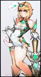 1boy ass big_penis erection femboy genderswap_(ftm) girly hikari_(xenoblade_2) looking_at_viewer male male_only miniskirt mythra nelewdy nelody nipple_slip nipples rule_63 sword thick_thighs thighs trap xenoblade_(series) xenoblade_chronicles_2