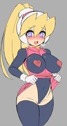 breasts cameltoe ciel_(mega_man) erect_nipples latex_suit leotard mega_man mega_man_zero pasties semikichi tagme