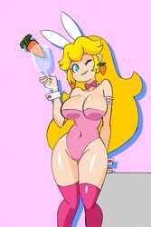 1girls animated blonde blonde_hair blue_eyes breasts bunny_ears bunny_girl bunny_teeth bunnysuit carrot carrot_(mario) clothing dancing earrings female legs mario_(series) minus8 nintendo princess_peach super_mario_bros. super_mario_land_2 thighs