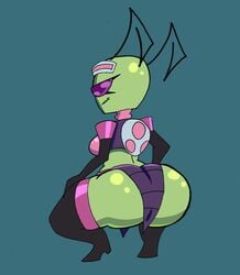 1girls alien alien_girl antennae ass ass_focus big_ass big_butt broly_culo bubble_butt clothed clothing female female_only gooeyblob green_skin invader_zim irken looking_at_viewer looking_back meme nickelodeon purple_eyes shortstack solo solo_female squatting tak tak_(invader_zim) thick_thighs thighs wide_hips