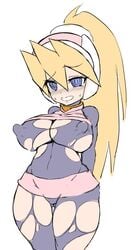 big_breasts big_nipples ciel_(mega_man) erect_nipples mega_man mega_man_zero puffy_nipples semikichi tagme torn_clothes