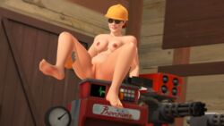 absurd_res anus breasts engineer female femengineer goggles hardhat highres inviting jeggosfm legs_up looking_at_viewer pussy rule_63 sitting smile solo source_filmmaker spread_legs spreading tagme team_fortress_2 wrench