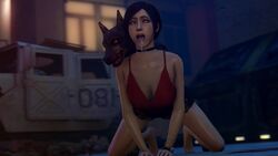 1animal 1boy 1girls 3d 3d_(artwork) 3d_animation 3d_model ada_wong all_fours anal animal_genitalia animal_penis animated areolae bestiality black_hair bouncing_breasts breasts canid canine canine_penis canis cerberus_(resident_evil) collar darktronicksfm dog doggy_style dress drooling female feral interspecies knot male nipples nude penetration penis pussy resident_evil resident_evil_2 resident_evil_2_remake sex sound source_filmmaker video zoophilia