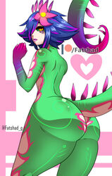 ass fatshad green_sclera league_of_legends looking_at_viewer looking_back monster_girl multicolored_hair neeko nude orange_eyes riot_games standing tagme tail thick_thighs thighs