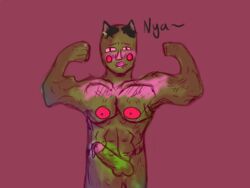 artist_request beefy cat_boy cat_ears catboy dimple_(mob_psycho_100) funny green_body green_penis mob_psycho_100 pegging sex shart urmomgiey what