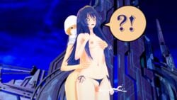 1futa 3d bikini bikini_aside breast_grab crossover cum female fire_emblem fire_emblem_awakening from_behind futanari koikatsu lucina_(fire_emblem) ocarina_of_time oneofmillions penis sheik speech_bubble super_smash_bros. surprised the_legend_of_zelda thigh_sex topless