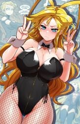 1girls 2020s 2023 2d 2d_(artwork) 8husa arm_cuffs big_breasts big_thighs black_hops black_leotard blonde_hair blue_eyes breasts bunny_costume bunny_ears bunnysuit busty cleavage female female_focus female_only fishnet fishnet_legwear fishnets hare_trigger_(black_hops) hi_res highres hourglass_figure large_breasts large_thighs light-skinned_female light_skin long_hair messy_hair playboy_bunny skindentation solo solo_female solo_focus thick_thighs thigh_gap thighs voluptuous